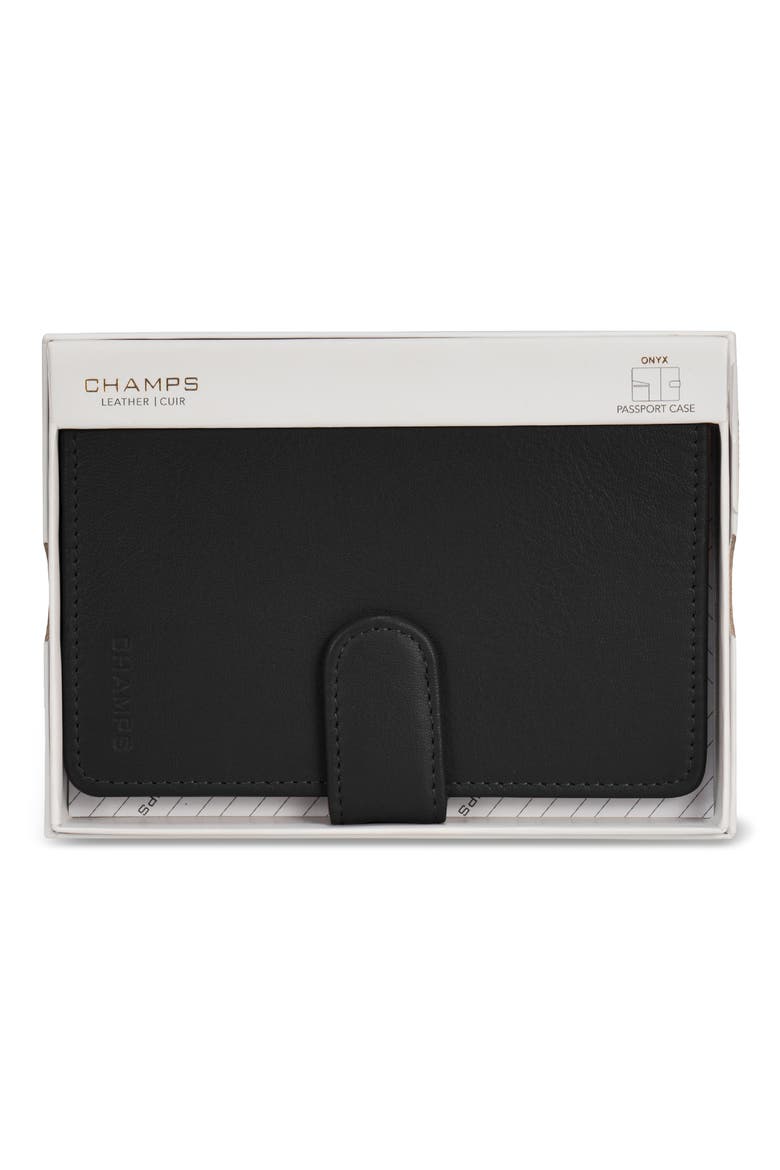 Leather Passport Case, Alternate, color, BLACK