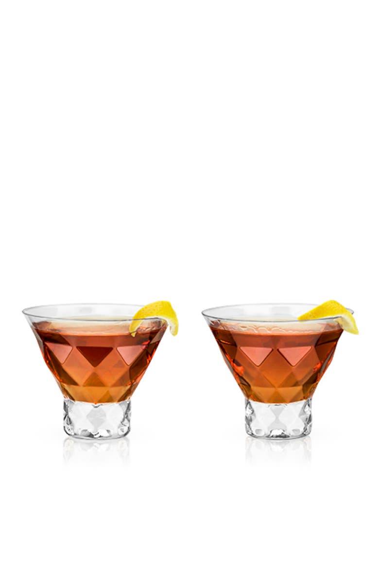 Viski Gem Crystal Martini Glasses Set of 2, Main, color, Clear