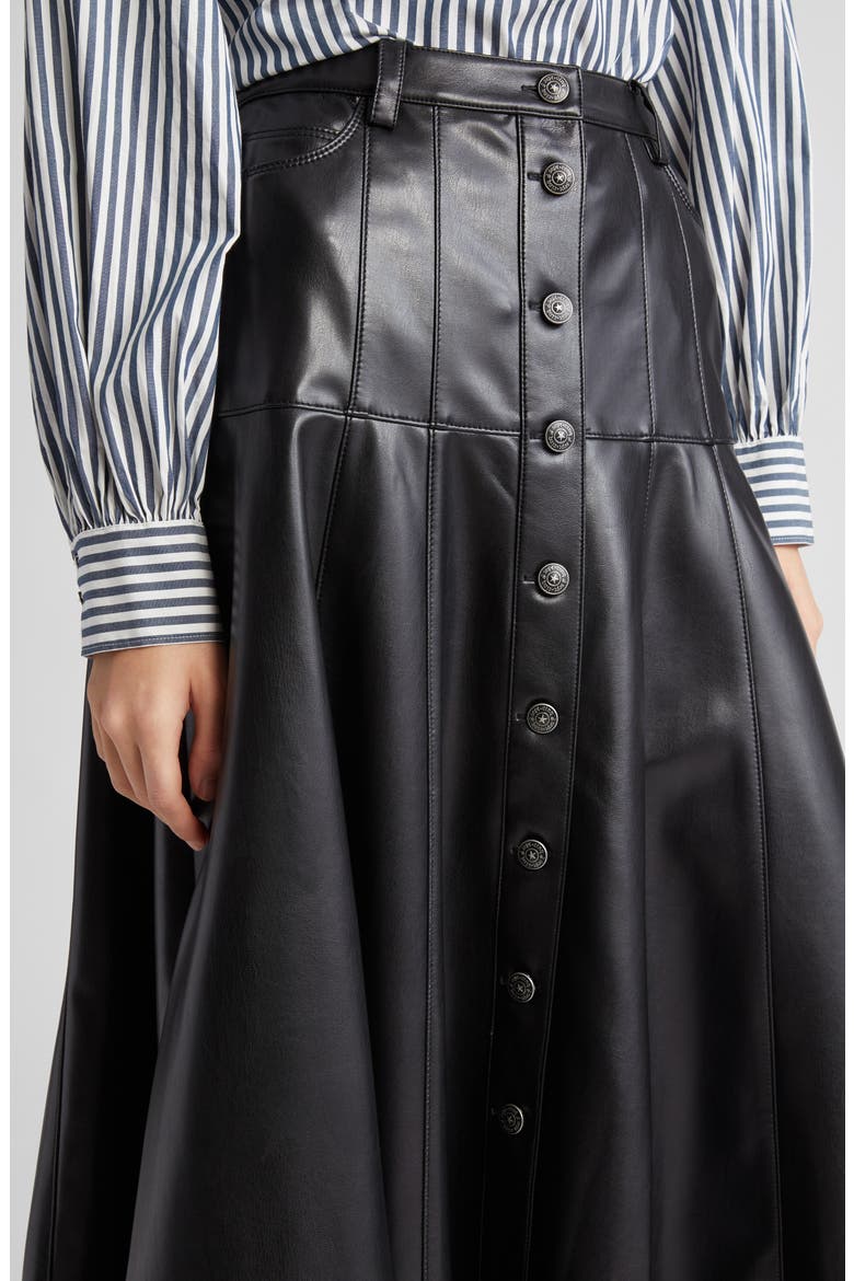 Veena Faux Leather Skirt, Alternate, color, BLACK