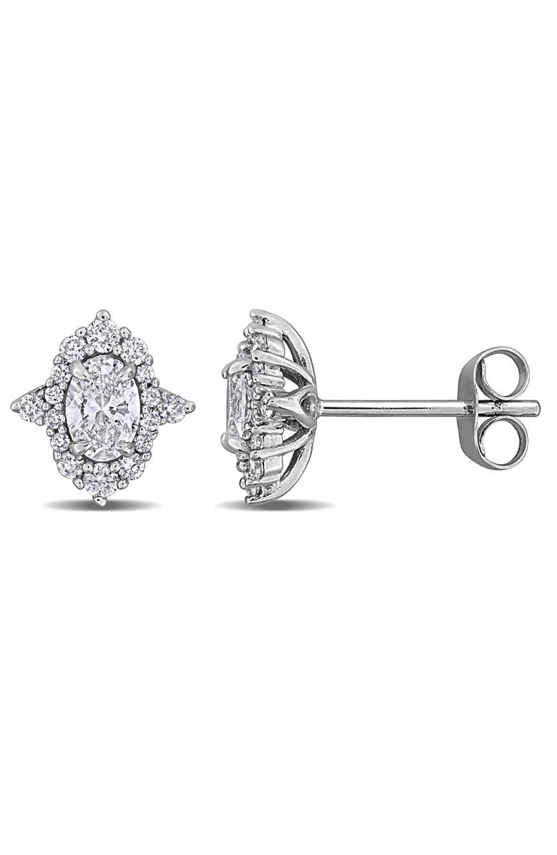 Julianna B. Lab-Grown Diamond Stud Earrings 14k White Gold, Main, color, White Gold