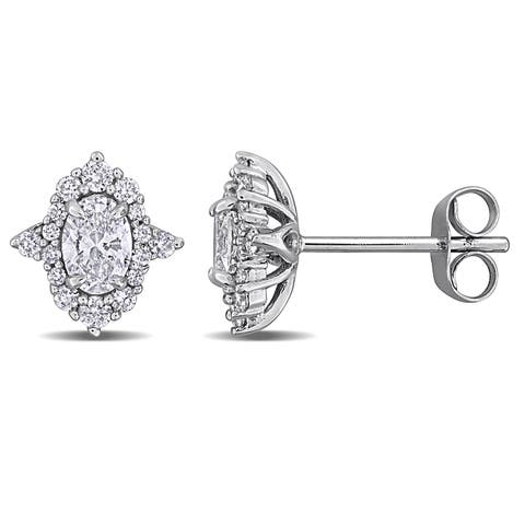 Lab-Grown Diamond Stud Earrings 14k White Gold