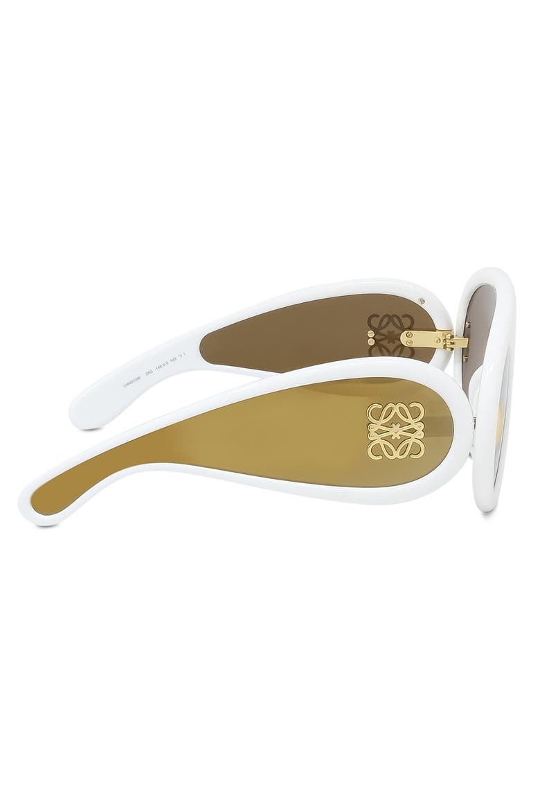 x Paula's Ibiza 56mm Mask Sunglasses, Alternate, color, IVORY / BROWN MIRROR