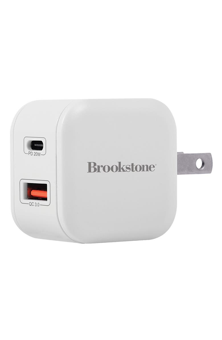 BROOKSTONE 4 Foot C-to-C & Wall Charger 20W, Main, color, White