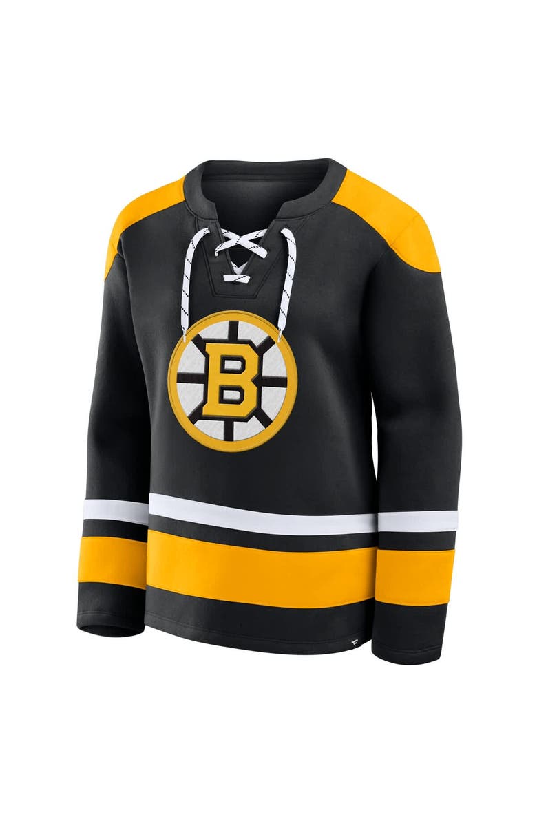 FANATICS Women's Fanatics  Black Boston Bruins Icing Fleece Lace Up Sweatshirt, Alternate, color, Black