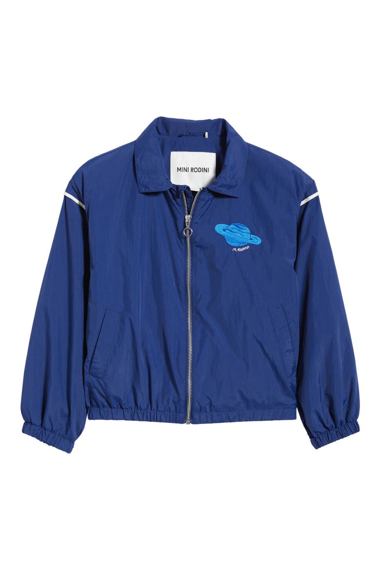 Kids' Planet Embroidered Recycled Nylon Jacket, Main, color, BLUE