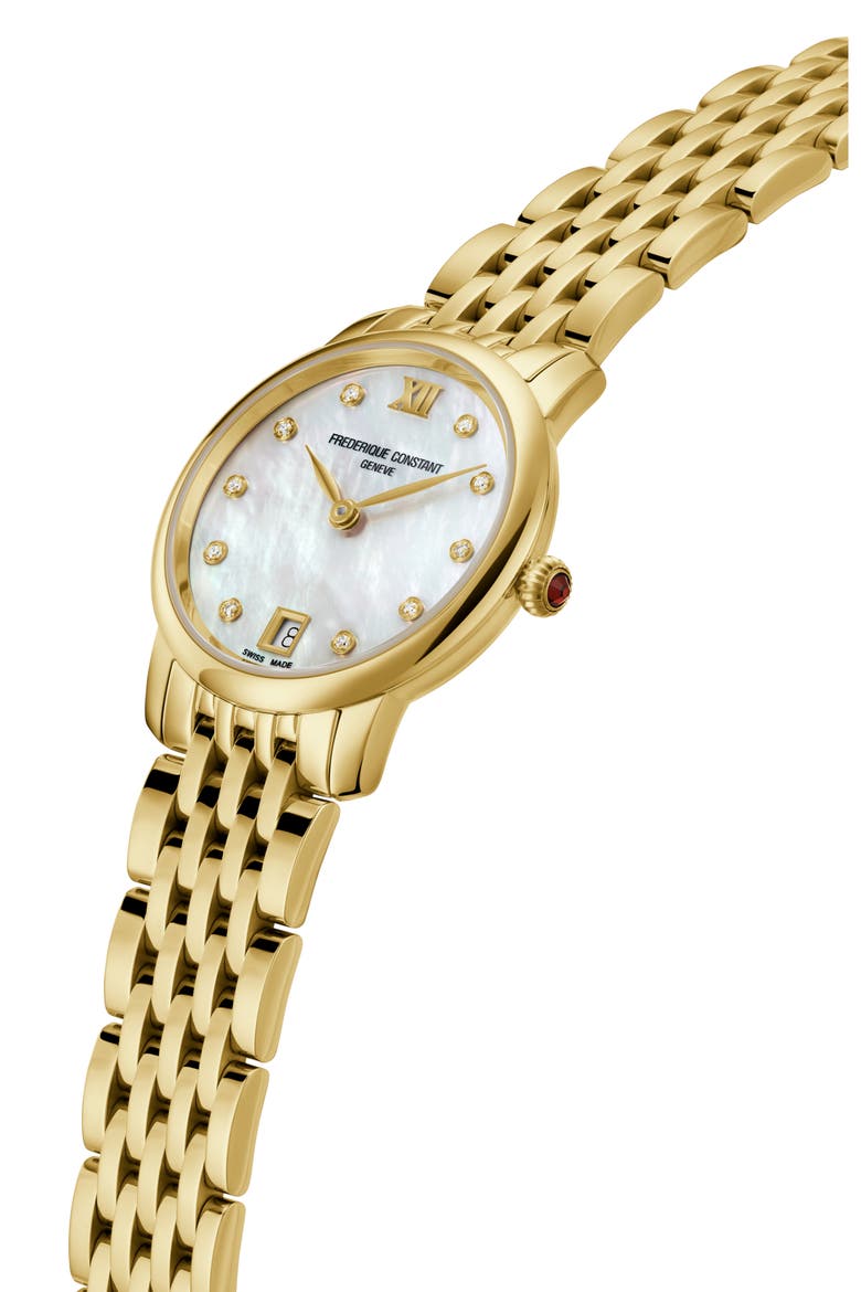 Classic Slimline Diamond Bracelet Watch, 30mm, Alternate, color, GOLD-TONE