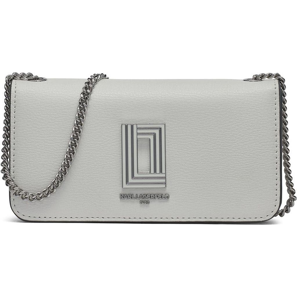 Karl Lagerfeld Paris Kosette Crossbody In Winter White/silver