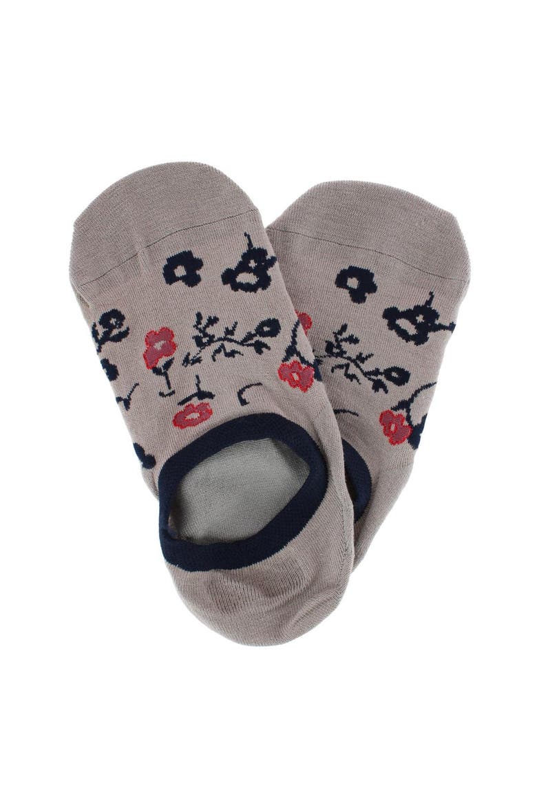 Men's Summer Floral No-Show Premium Novelty Socks, Alternate, color, Tan