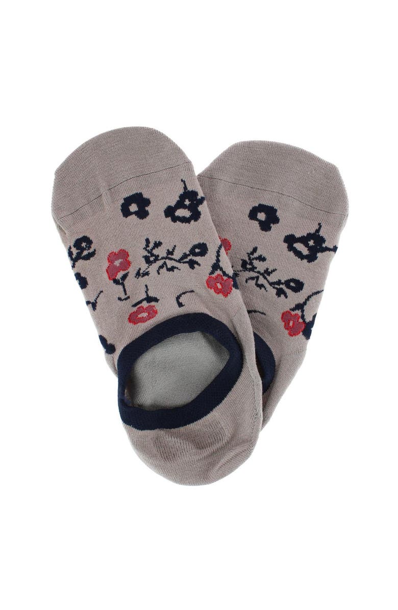 DeadSoxy Men's Summer Floral No-Show Premium Novelty Socks, Alternate, color, Tan