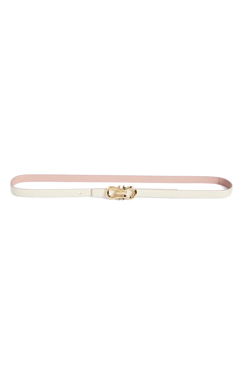 FERRAGAMO Double Gancio Contour Leather Belt, Main, color, 