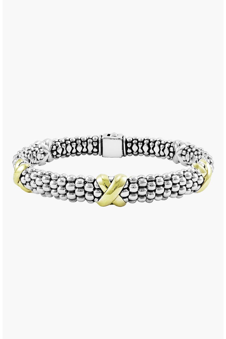 Caviar X Two-Tone Rope Bracelet, Alternate, color, STERLING SILVER/ GOLD