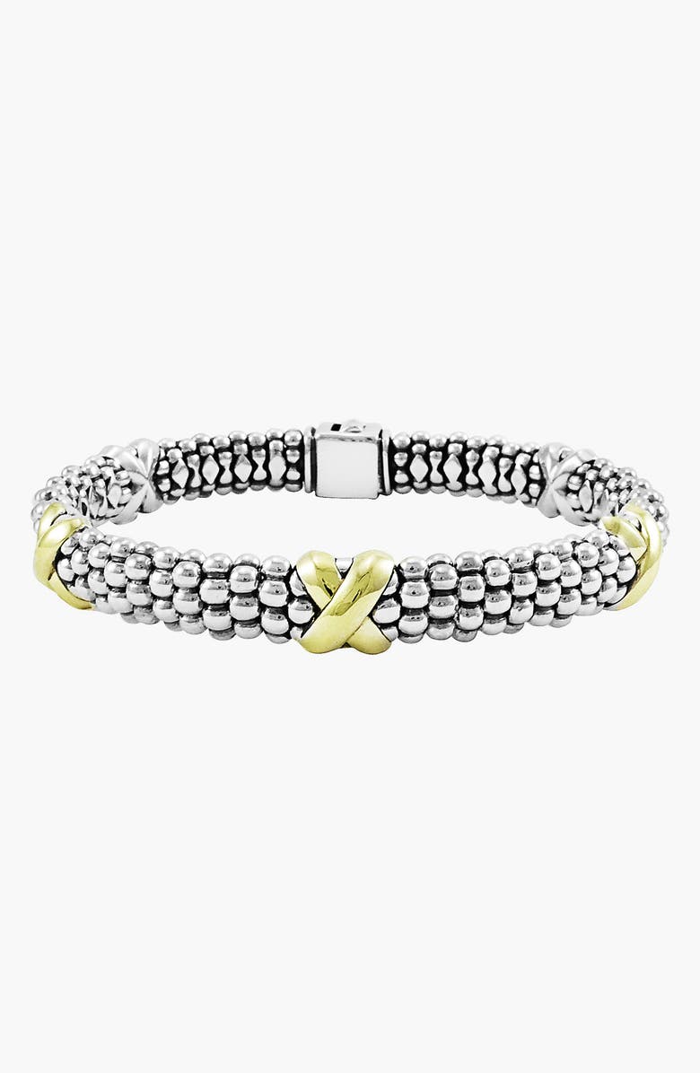 LAGOS Caviar X Two-Tone Rope Bracelet, Alternate, color, Silver