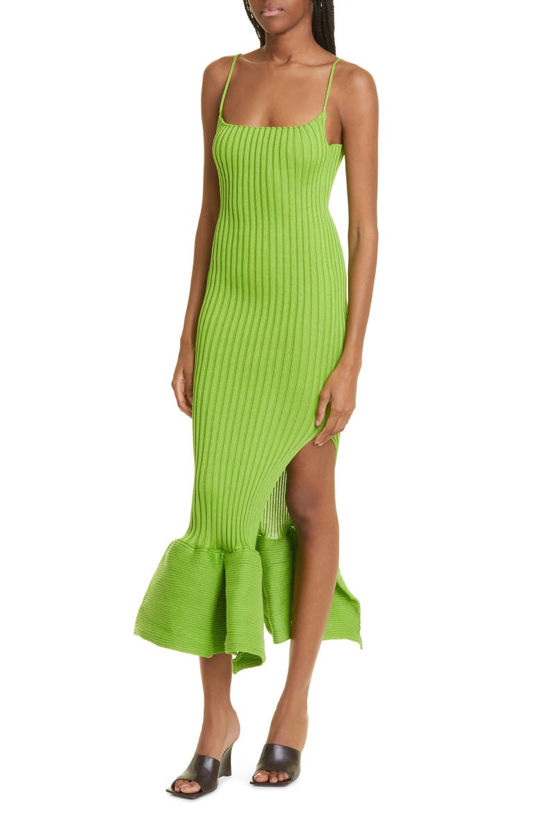 Emma Fishtail Rib Sweater Dress, Alternate, color, APPLE GREEN