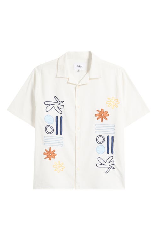 Wax London Didcot Abstract Short Sleeve Shirt In White