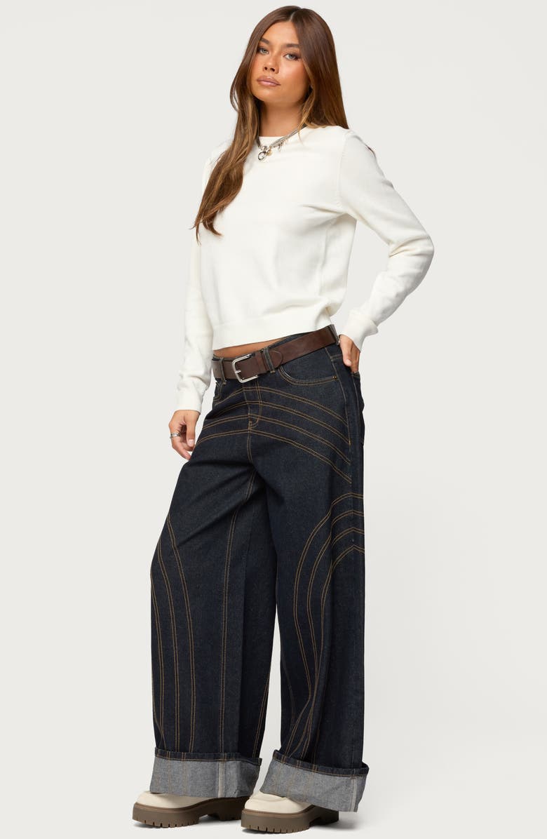 EDIKTED LIizzey Crewneck Sweater, Alternate, color, White