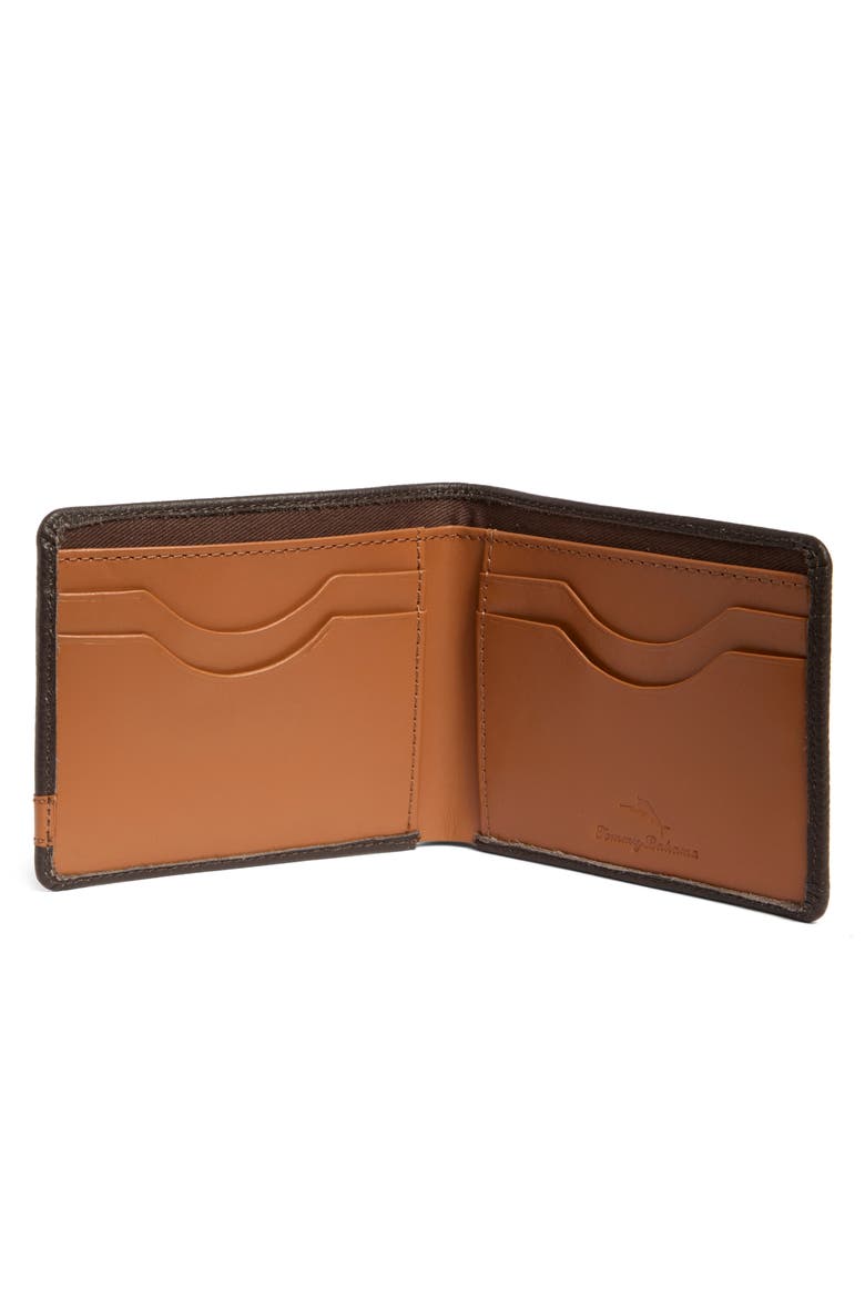 Como Pebbled Leather Slim Bifold Wallet, Alternate, color, BROWN/ TAN