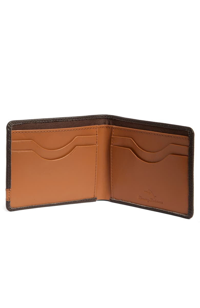 Tommy Bahama Como Pebbled Leather Slim Bifold Wallet, Alternate, color, Brown/ Tan