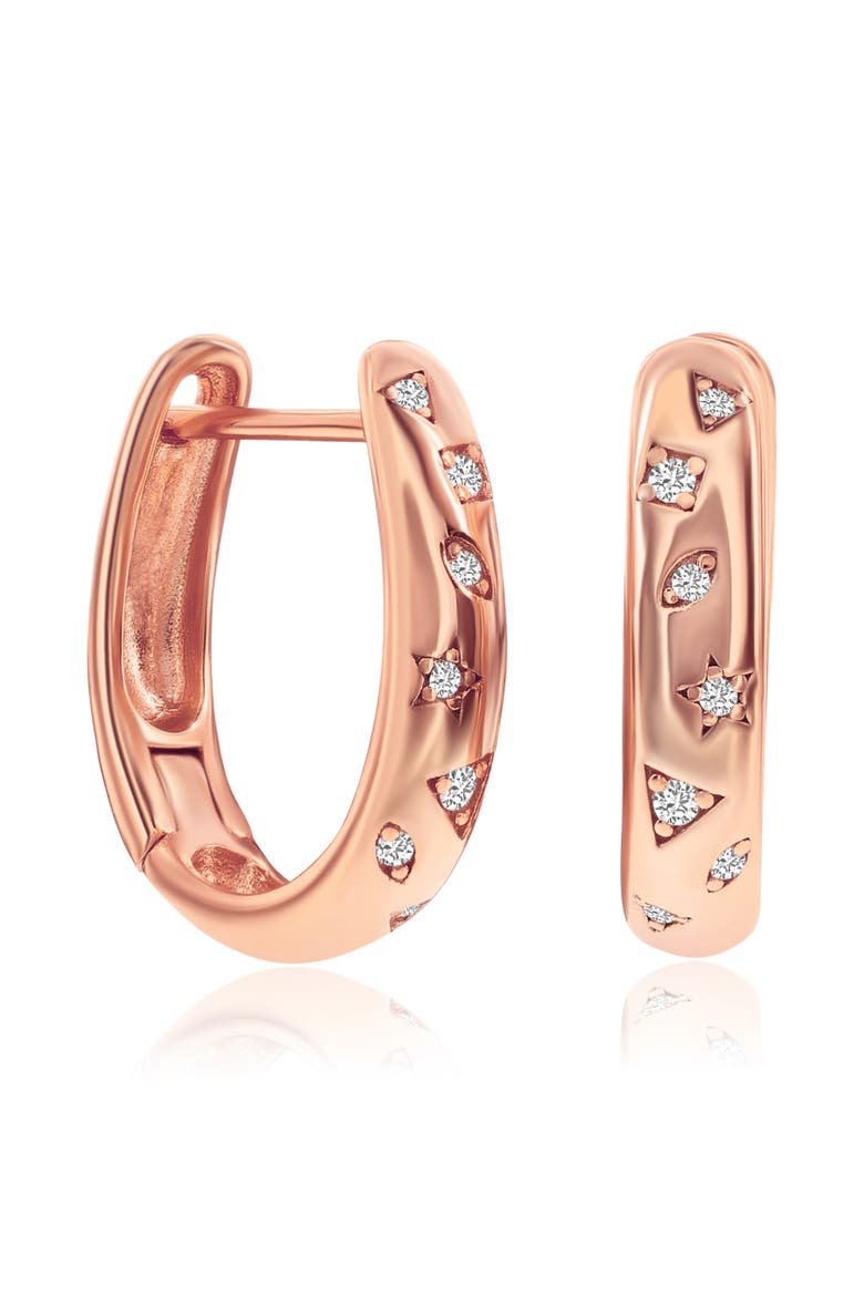 Rose-Flashed Crystal Earrings, Main, color, Rose