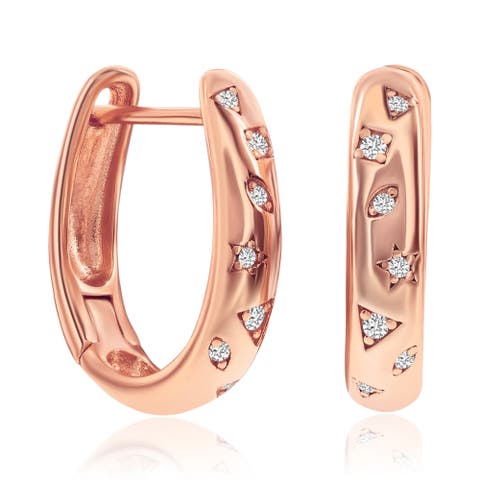 Rose-Flashed Crystal Earrings