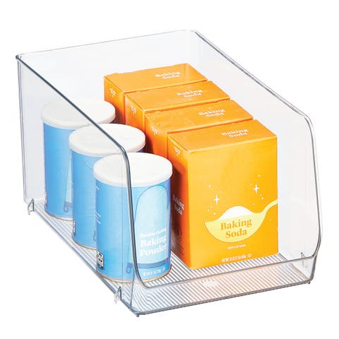 Clear Plastic Stackable Open Front Storage Bin