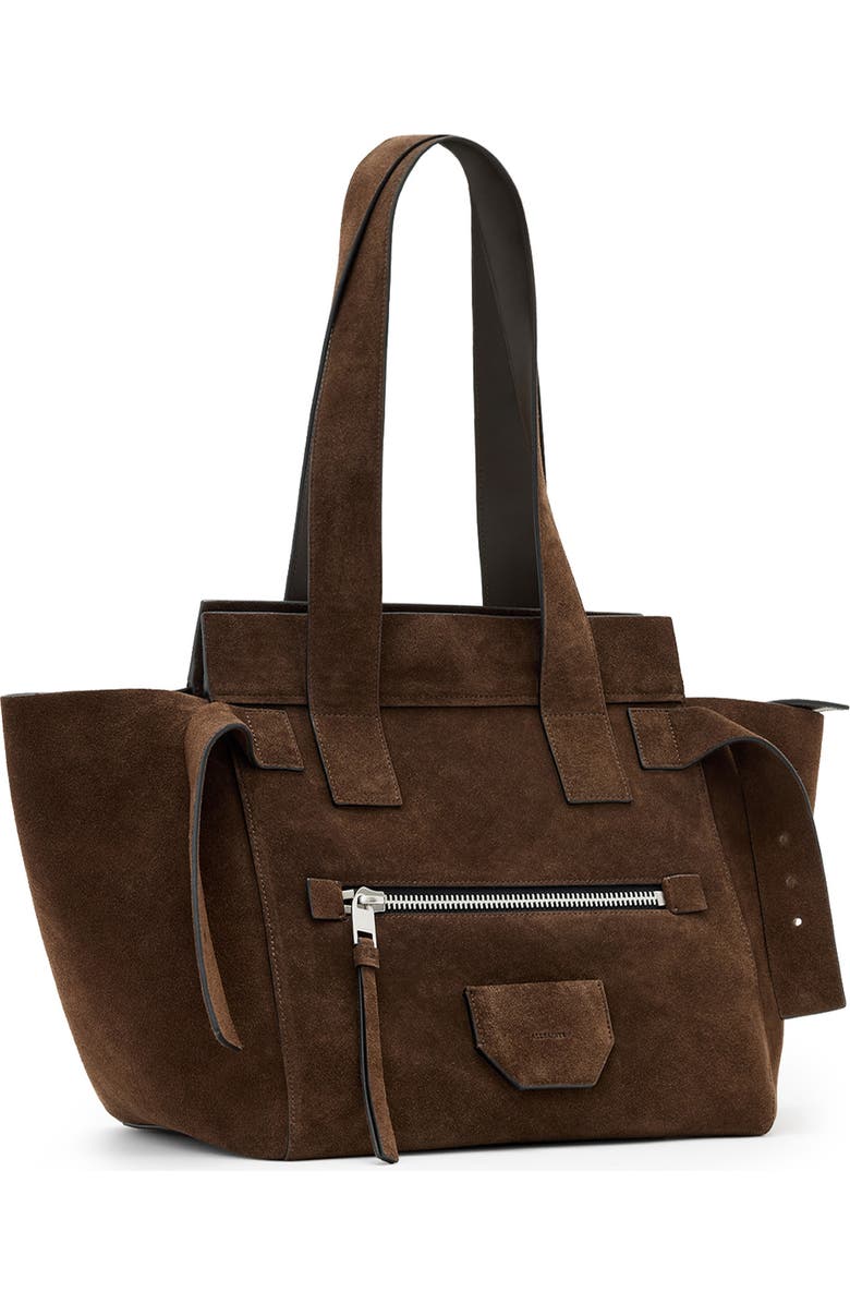 AllSaints Perez Suede Tote, Alternate, color, Fango Brown