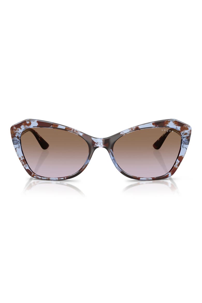 56mm Cat Eye Sunglasses, Main, color, BLUE HAVANA