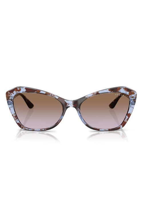 Vogue 56mm Cat Eye Sunglasses In Blue Havana