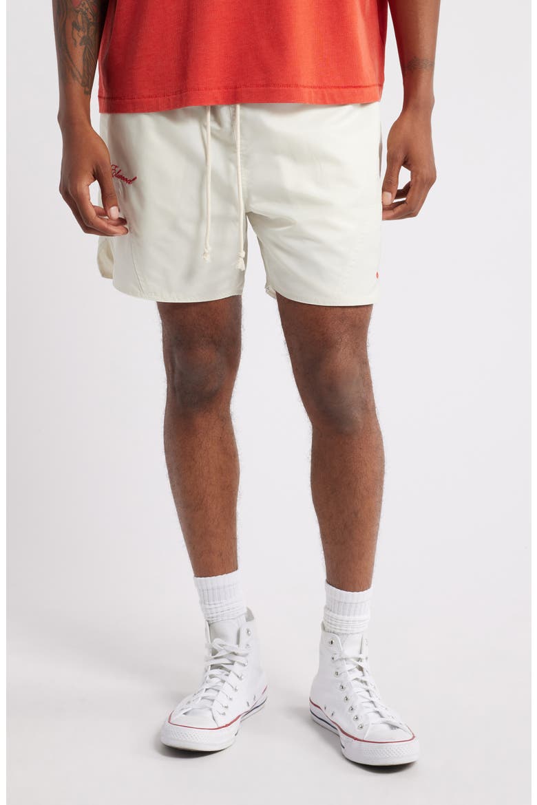 Olympic Embroidered Logo Nylon Shorts, Main, color, LOTUS