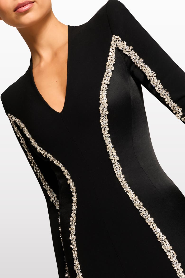 Ghost Orchid Embellished Long-Sleeve Maxi Dress, Alternate, color, Liquorice
