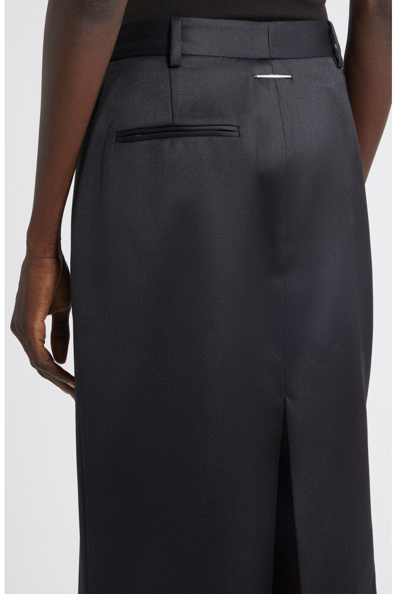 Tailored Angular Stretch Wool Skirt, Alternate, color, BLACK