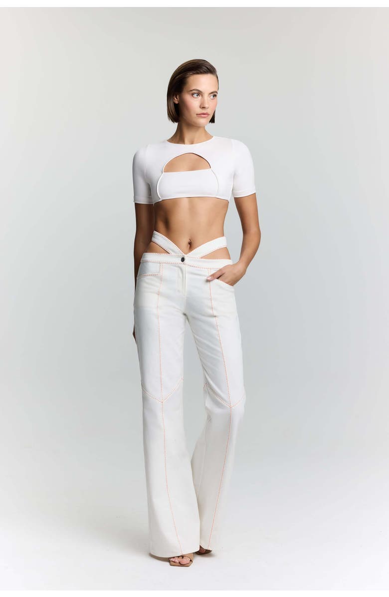 Jendue US Ronny Denim Jersey Crop Top - Stylish & Comfy, Alternate, color,