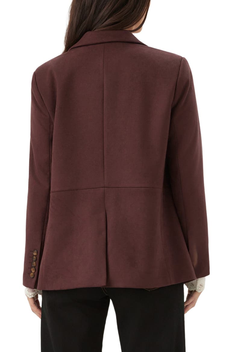 Faux Suede Blazer, Alternate, color, WINE