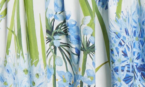 Oscar De La Renta Pleated Floral-print Cotton-blend Poplin Midi Dress In Green