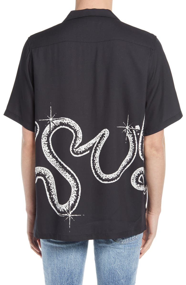 Ksubi Serpent Relaxed Fit Short Sleeve Button-Up Camp Shirt, Alternate, color, 