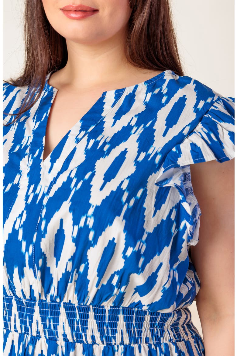 Print Woven Minidress, Alternate, color, OFF WHITE BLUE