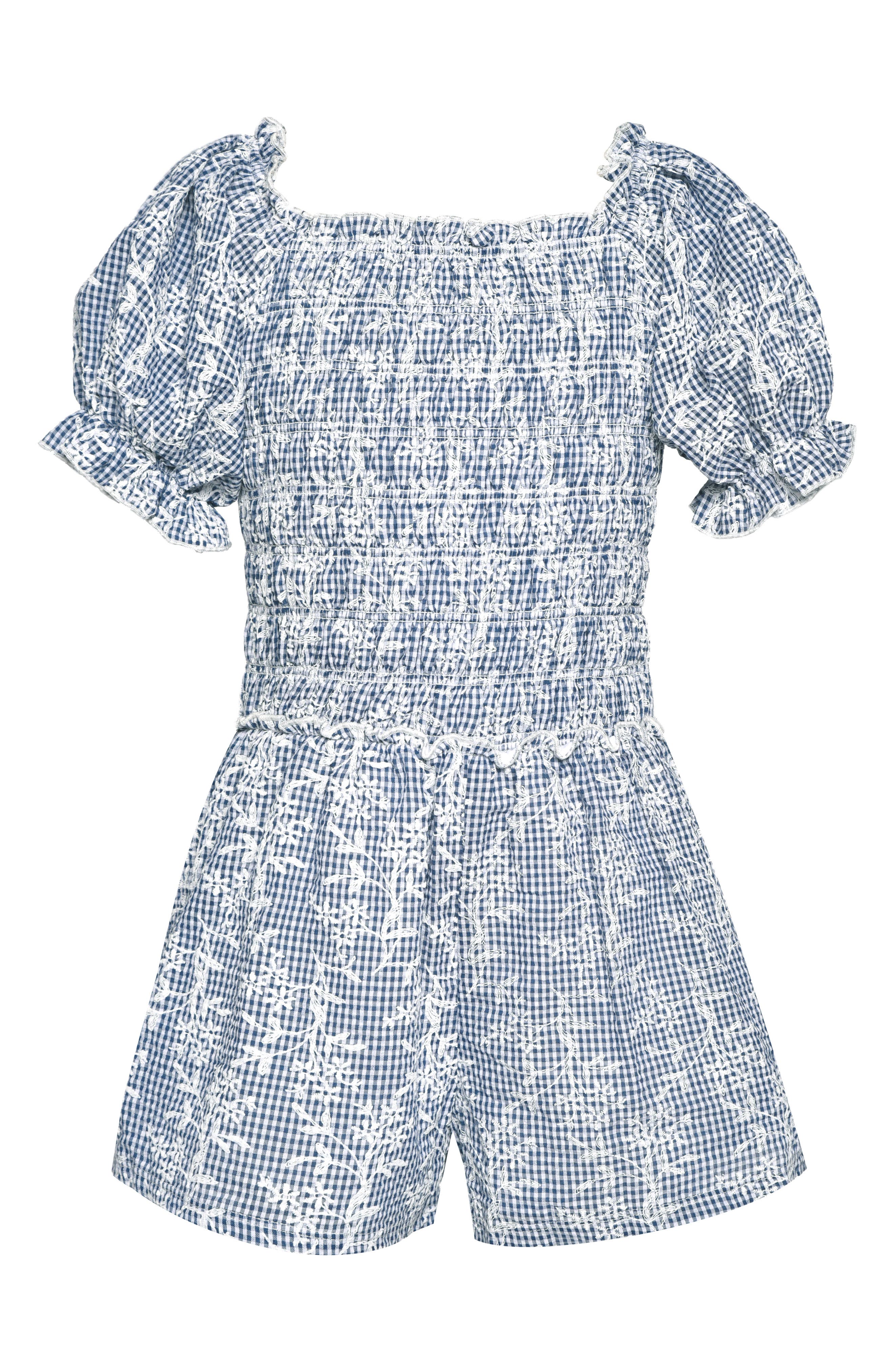 Hannah Banana Puff Sleeve Smocked Romper