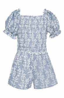 Hannah Banana Puff Sleeve Smocked Romper