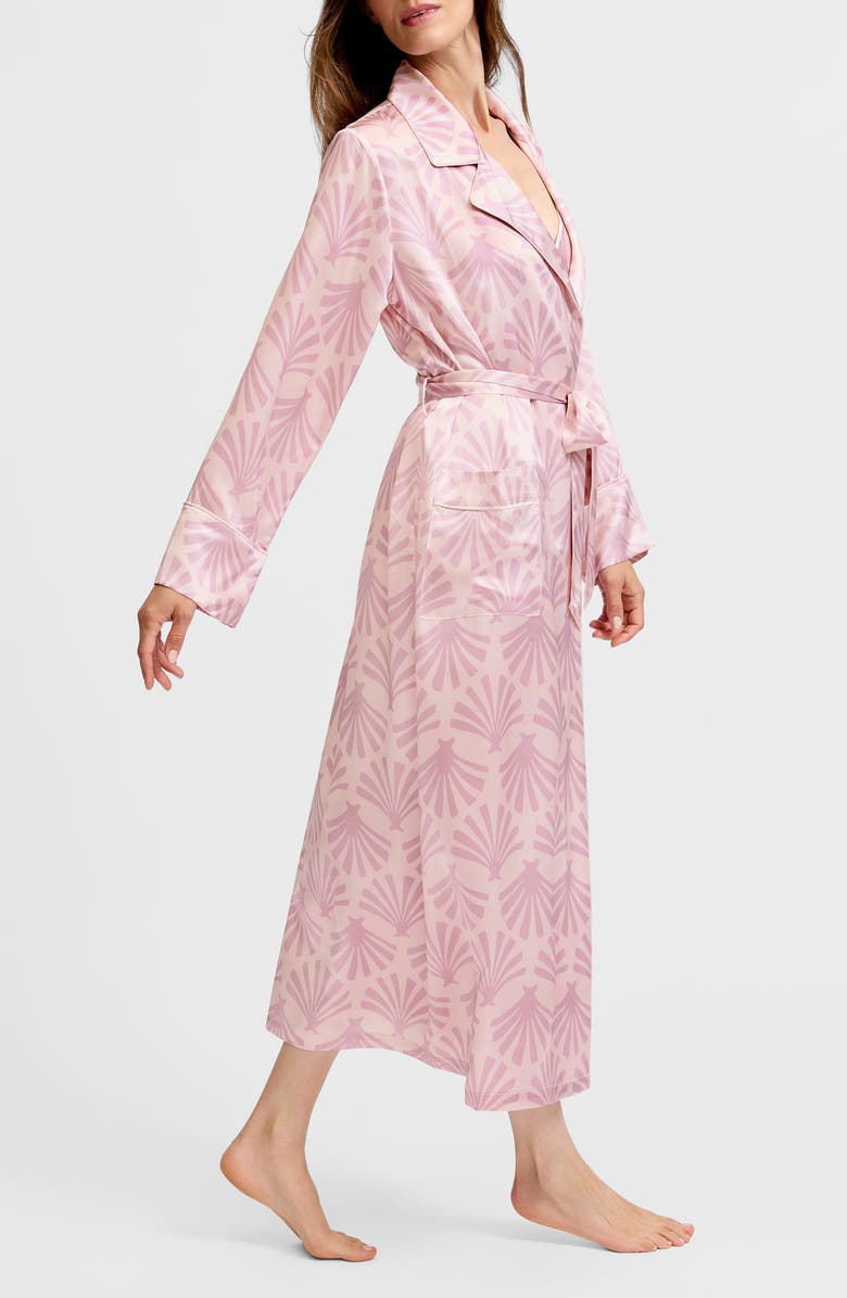 Petite Plume Silk Robe, Alternate, color, Pink