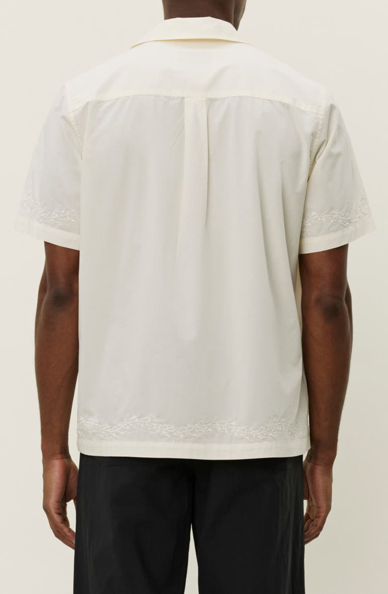 Les Deux Lesley Embroidered Organic Cotton Camp Shirt, Alternate, color, Light Ivory