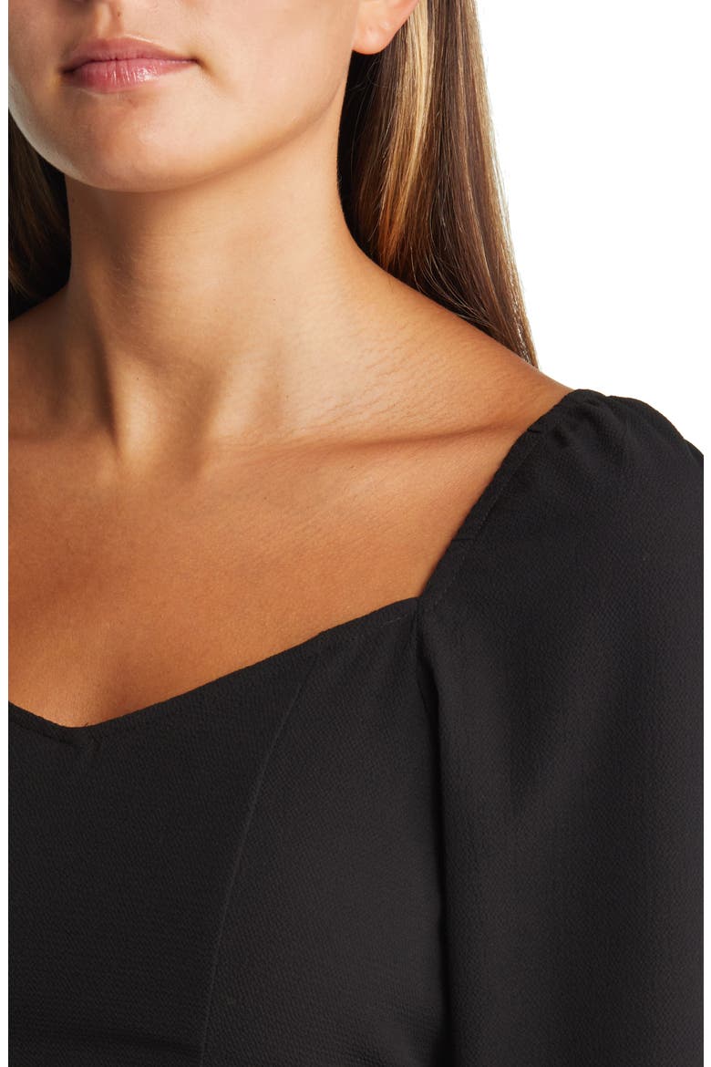 Saga Sweetheart Neck Crop Top, Alternate, color, BLACK