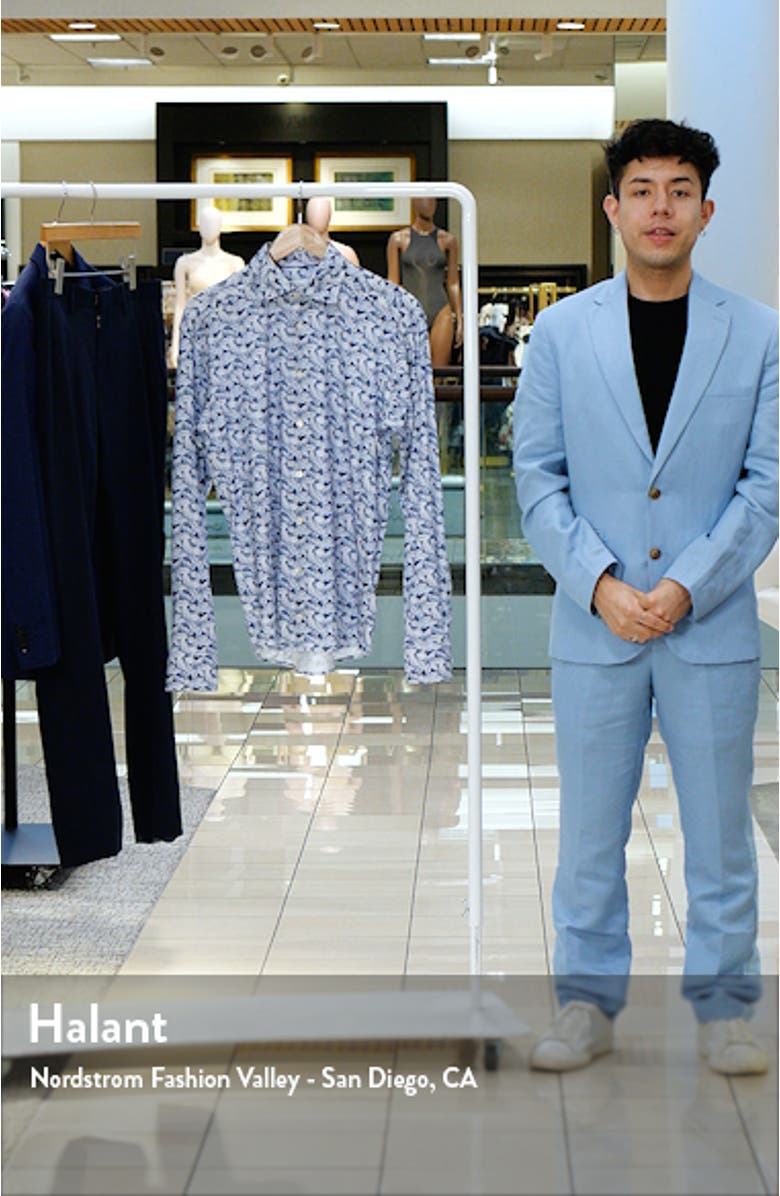 Slim Fit 4Flex Leaf Print Dress Shirt, sales video thumbnail