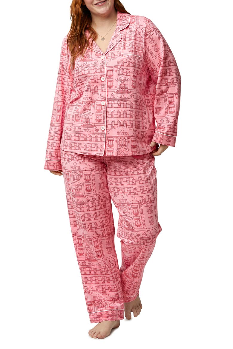 Print Organic Cotton Jersey Pajamas, Alternate, color, GRAND HOTEL
