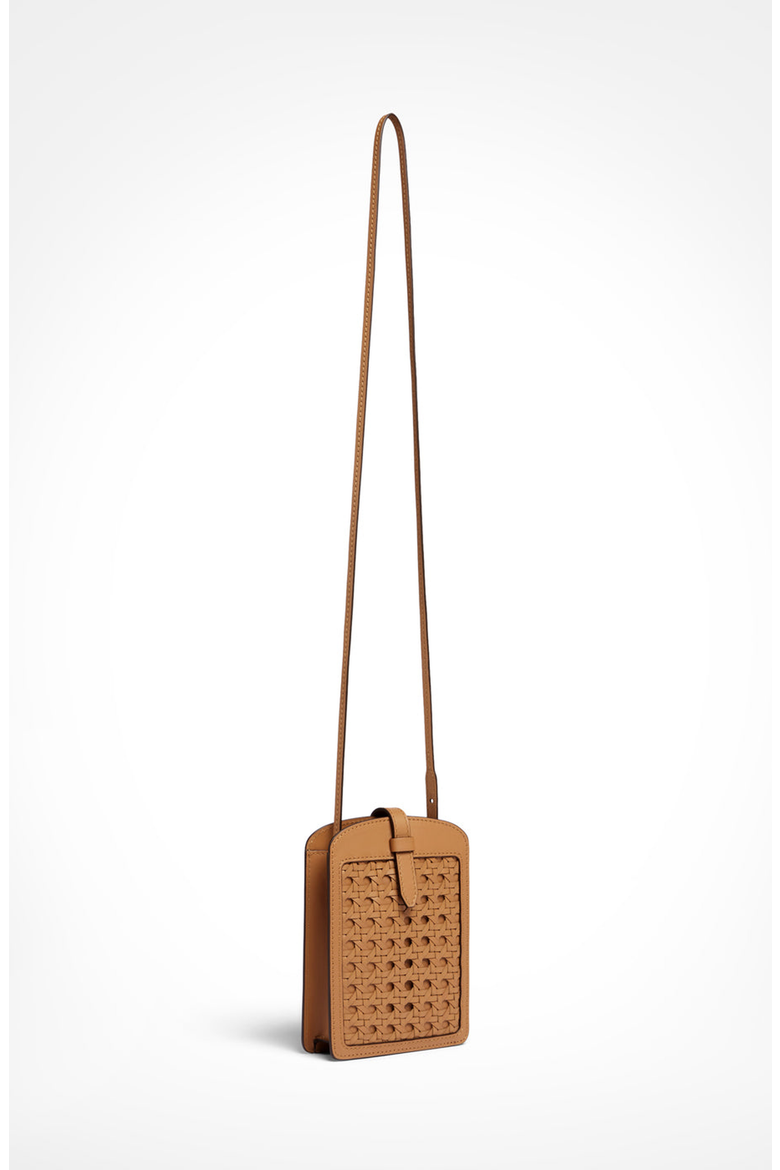 Intreccio Leather Phone Case, Alternate, color, Walnut