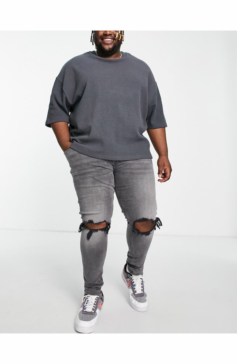 ASOS DESIGN Ripped Skinny Jeans, Alternate, color, 