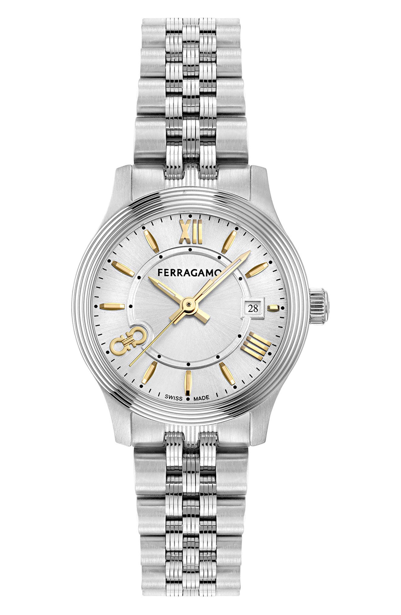 Duo Stainless Steel Bracelet Watch, 28mm
