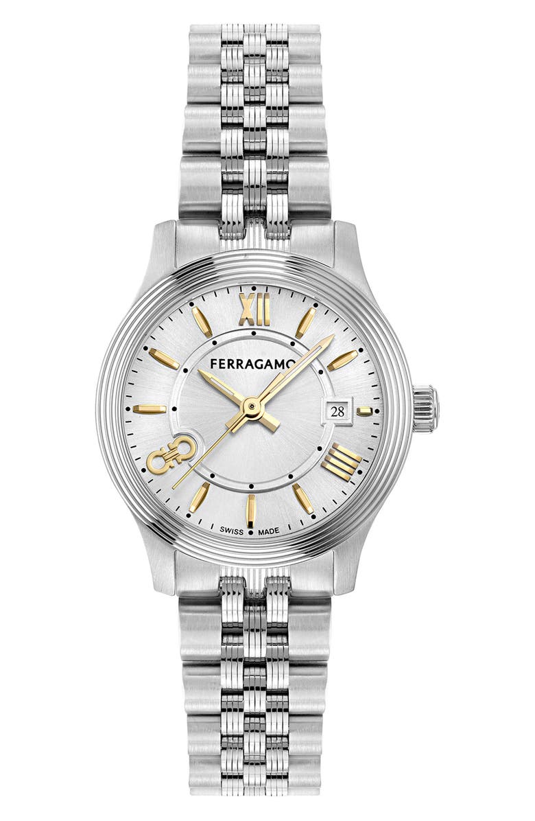 FERRAGAMO Duo Stainless Steel Bracelet Watch, 28mm, Main, color, 
