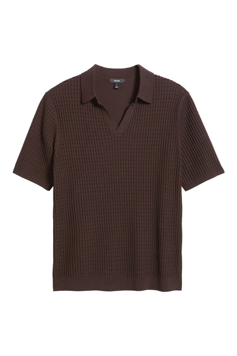 Merit Cotton Blend Polo, Main, color, DARK BROWN