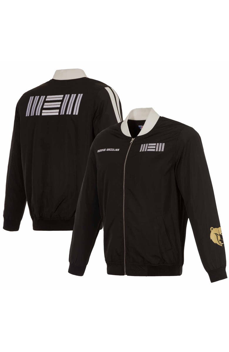 JH DESIGN Men's JH Design Black Memphis Grizzlies 2023/24 City Edition Nylon Full-Zip Bomber Jacket, Main, color, 