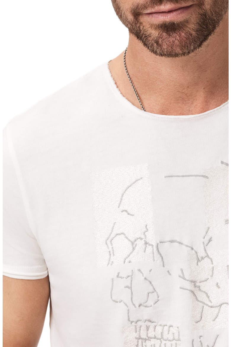 Skull Tiles Raw Edge Graphic T-Shirt, Alternate, color, SALT