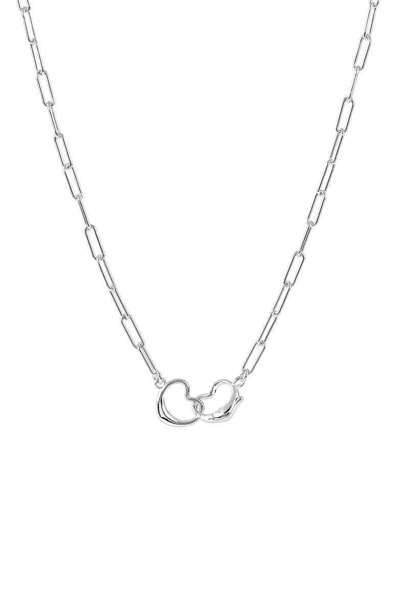 Linked Heart Pendant Necklace, Alternate, color, SILVER